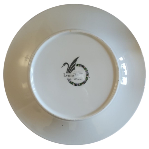 1 Vtg 90's Dinner Plate St. Maria Lynn's China Christmas Holly Berry, Gold Trim - Picture 2 of 4